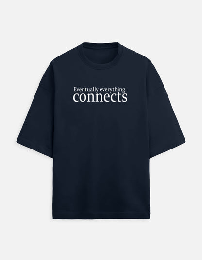 Eventually everything connects Unisex Terry Oversized Tee-Navy Blue-Snapper Choice
