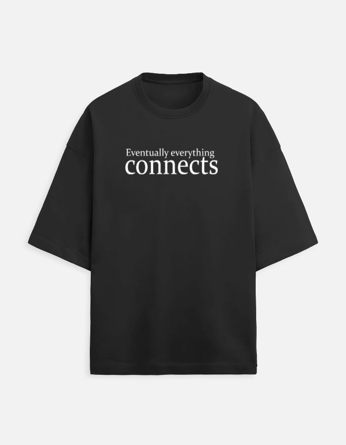 Eventually everything connects Unisex Terry Oversized Tee-Black-Snapper Choice
