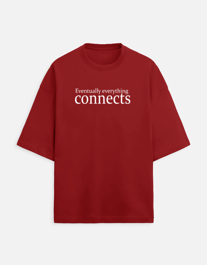 Eventually everything connects Unisex Terry Oversized Tee-Red-Snapper Choice