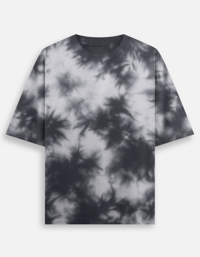 White black Unisex Tie Dye Oversized T-Shirt-White Black-Snapper Choice