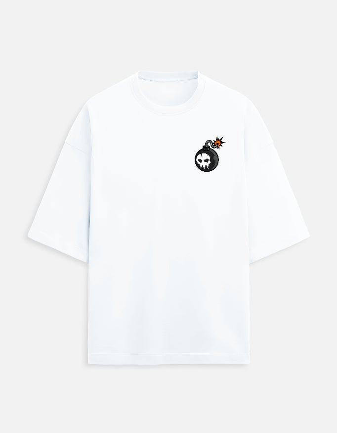 Bomber Unisex Terry Oversized Tee-White-Snapper Choice