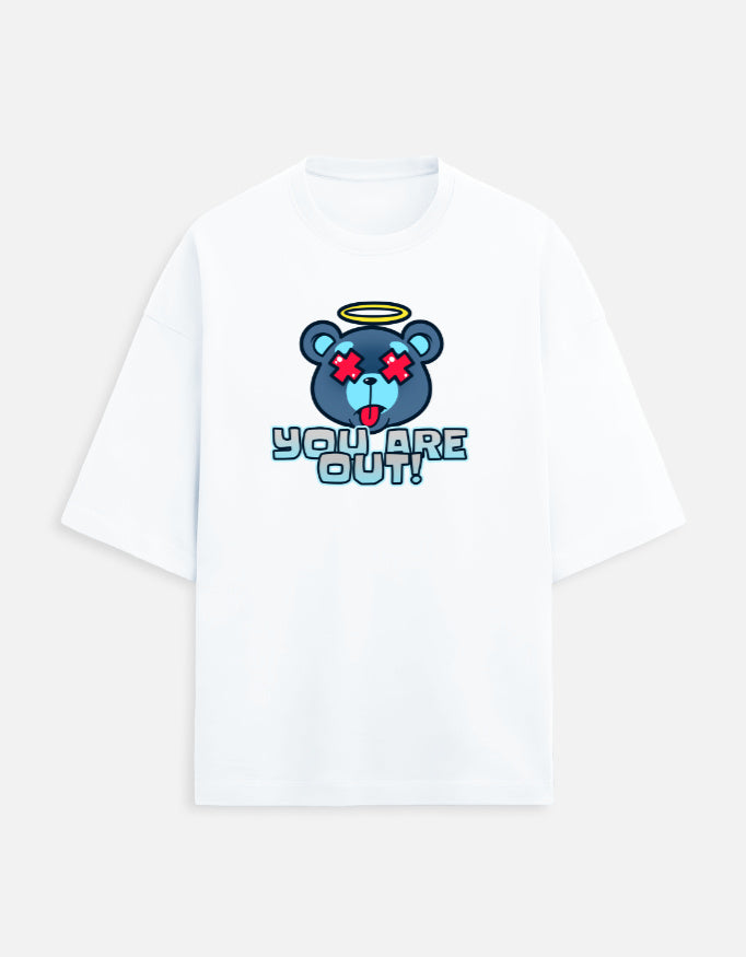 You are out Unisex Terry Oversized Tee-White-Snapper Choice