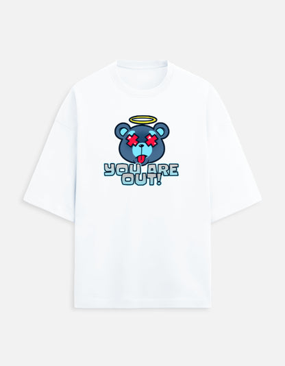 You are out Unisex Terry Oversized Tee-White-Snapper Choice