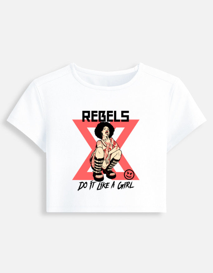 Rebels Crop Baby Tee-White-Snapper Choice