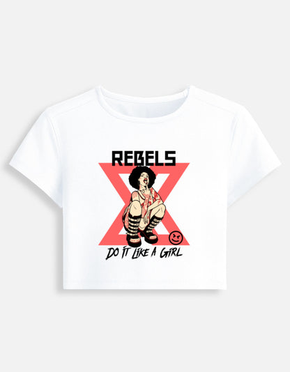 Rebels Crop Baby Tee-White-Snapper Choice