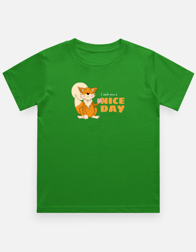 I wish you a nice day kids tshirt-Flag Green-Snapper Choice