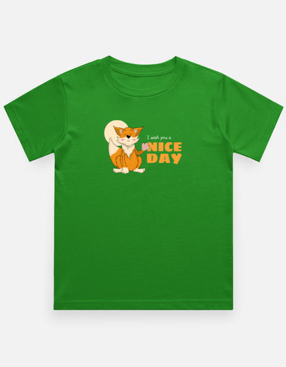 I wish you a nice day kids tshirt-Flag Green-Snapper Choice