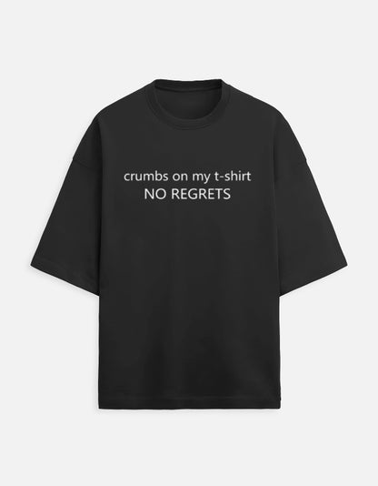 Crumbs on my tshirt Unisex Terry Oversized Tee-Black-Snapper Choice