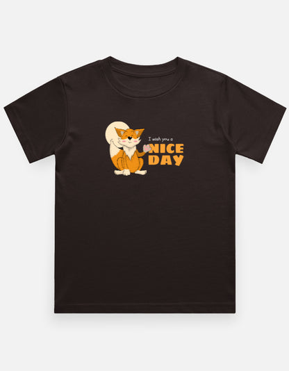 I wish you a nice day kids tshirt-Coffee Brown-Snapper Choice