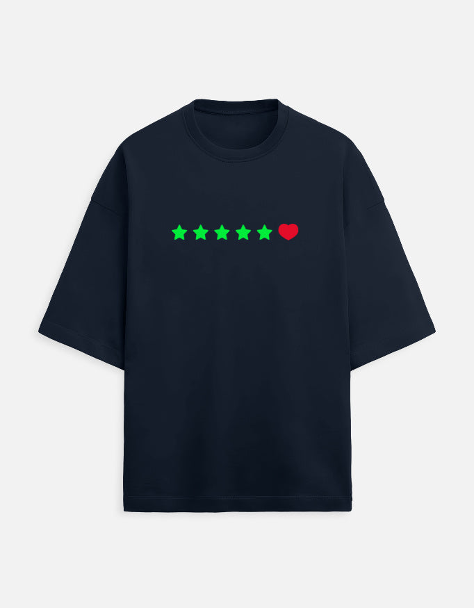 Cinephile Rating Unisex Terry Oversized Tee-Navy Blue-Snapper Choice