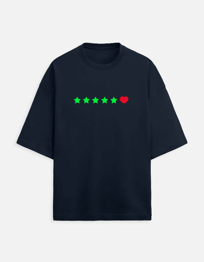 Cinephile Rating Unisex Terry Oversized Tee-Navy Blue-Snapper Choice