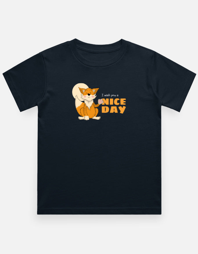 I wish you a nice day kids tshirt-Navy Blue-Snapper Choice