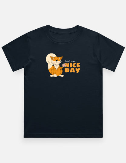 I wish you a nice day kids tshirt-Navy Blue-Snapper Choice