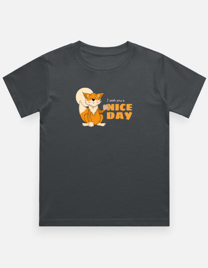 I wish you a nice day kids tshirt-Steel Grey-Snapper Choice
