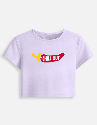 Chill Out Crop women t-shirt-Lavender-Snapper Choice