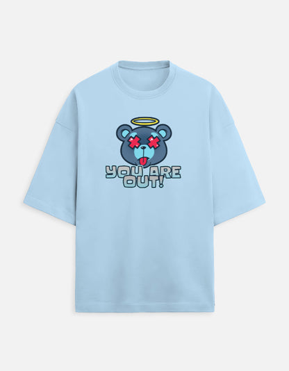 You are out Unisex Terry Oversized Tee-Baby Blue-Snapper Choice