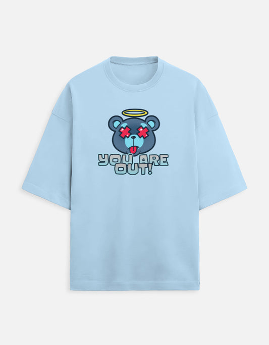 You are out Unisex Terry Oversized Tee-Baby Blue-Snapper Choice