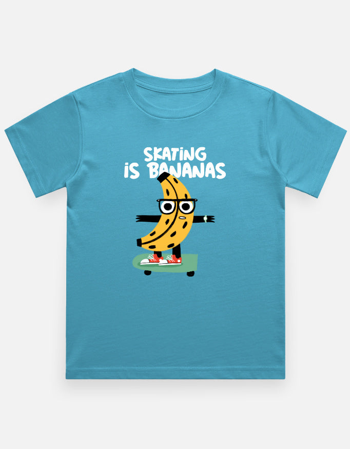 Skating is bananas Kids T-Shirt-SkyBlue-Snapper Choice