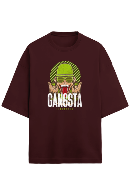 Gangsta terry Oversized tshirt-Maroon-Snapper Choice
