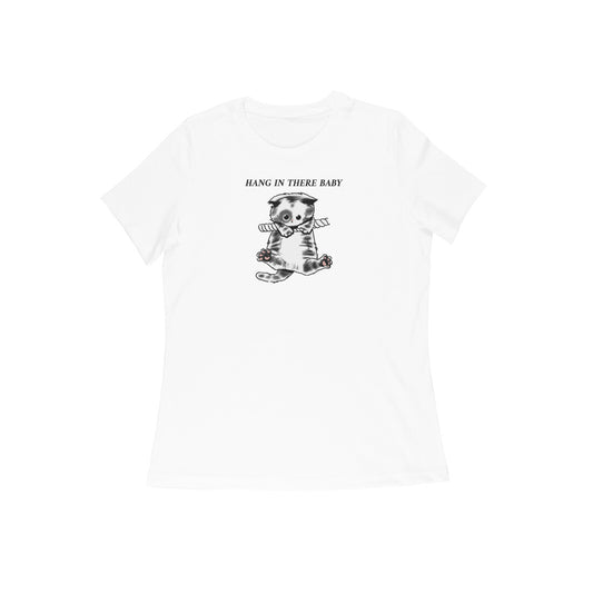 Hang in there baby women tshirt-White-Snapper Choice