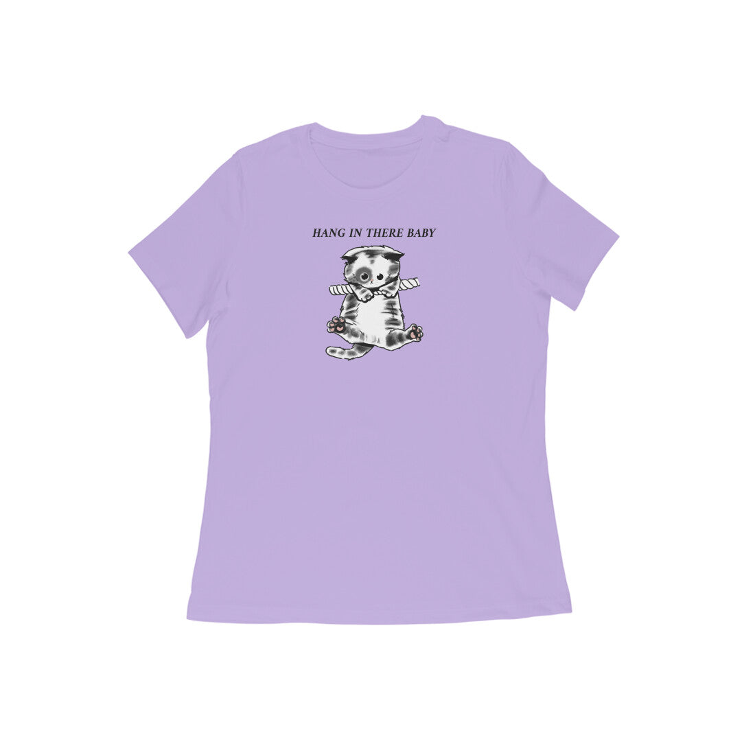 Hang in there baby women tshirt-Iris Lavender-Snapper Choice