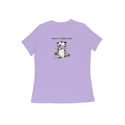 Hang in there baby women tshirt-Iris Lavender-Snapper Choice