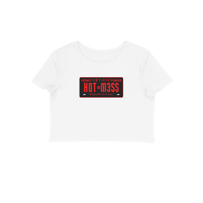 Hot mess Crop tshirt-White-Snapper Choice