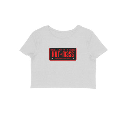 Hot mess Crop tshirt-Melange Grey-Snapper Choice
