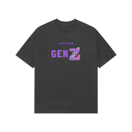 I am Super GenZ Premium Oversized tshirt-Black-Snapper Choice