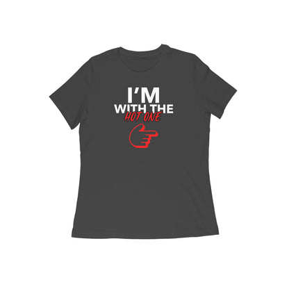 I'm with the hot one womens tshirt-Black-Snapper Choice