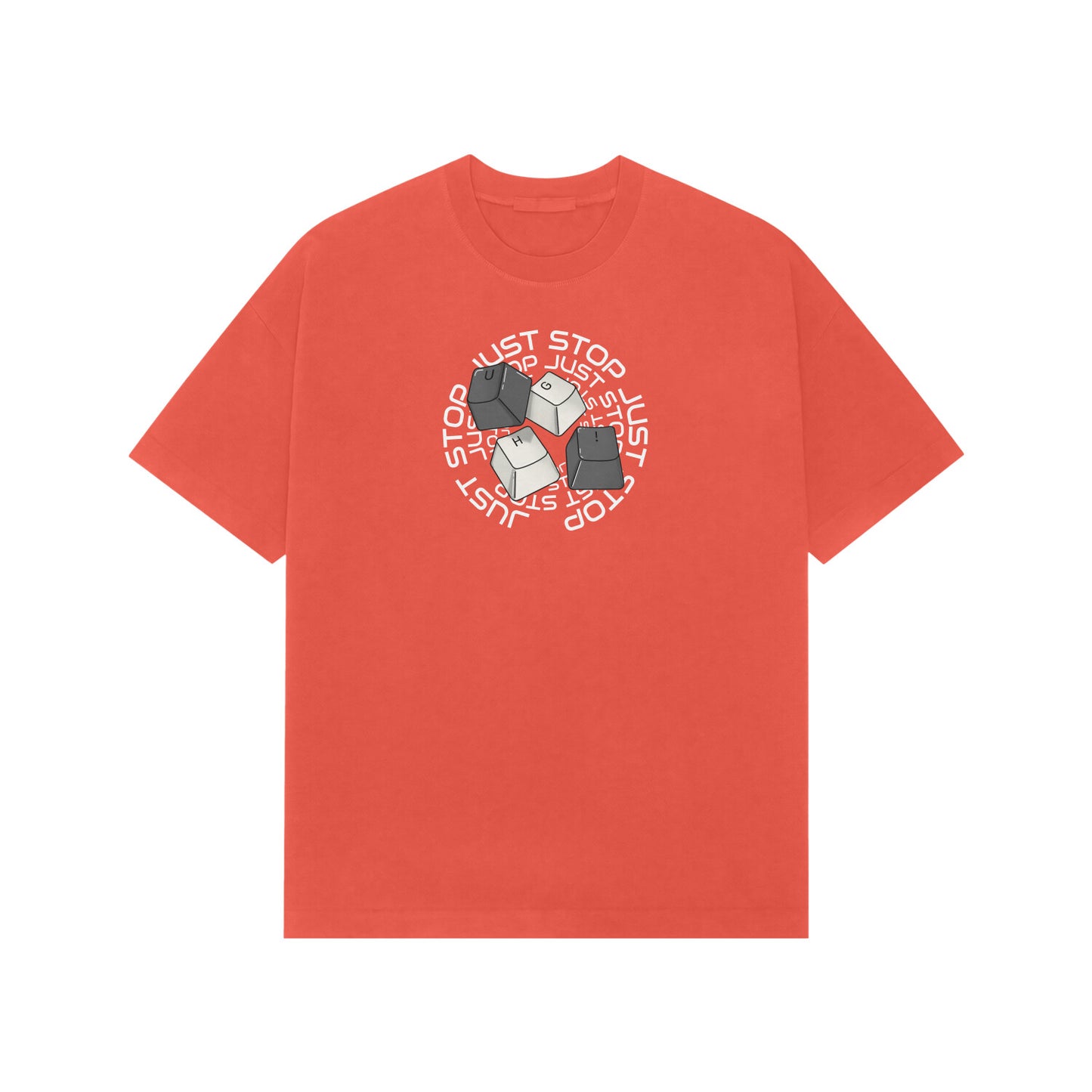 Just stop premium oversized t-shirt-Brick Red-Snapper Choice