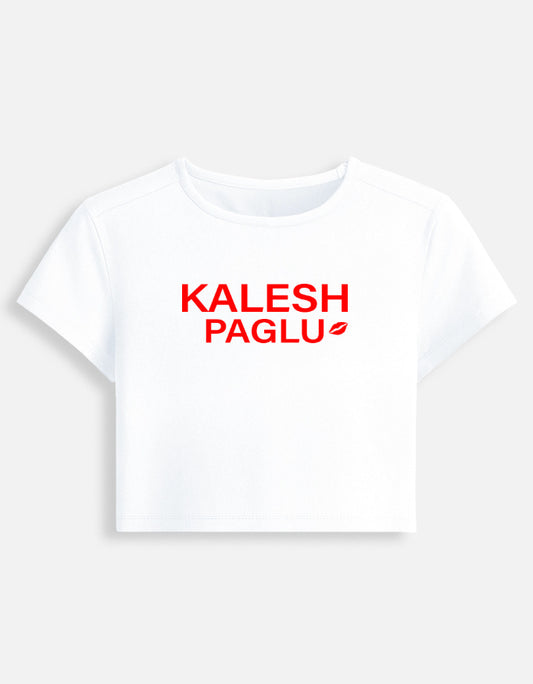 Kalesh Paglu Crop Baby Tee-White-Snapper Choice