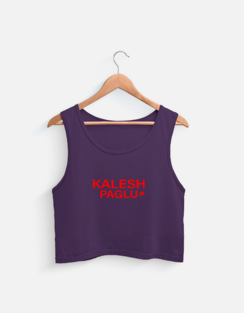 Kalesh paglu womens Crop Tank-Purple-Snapper Choice