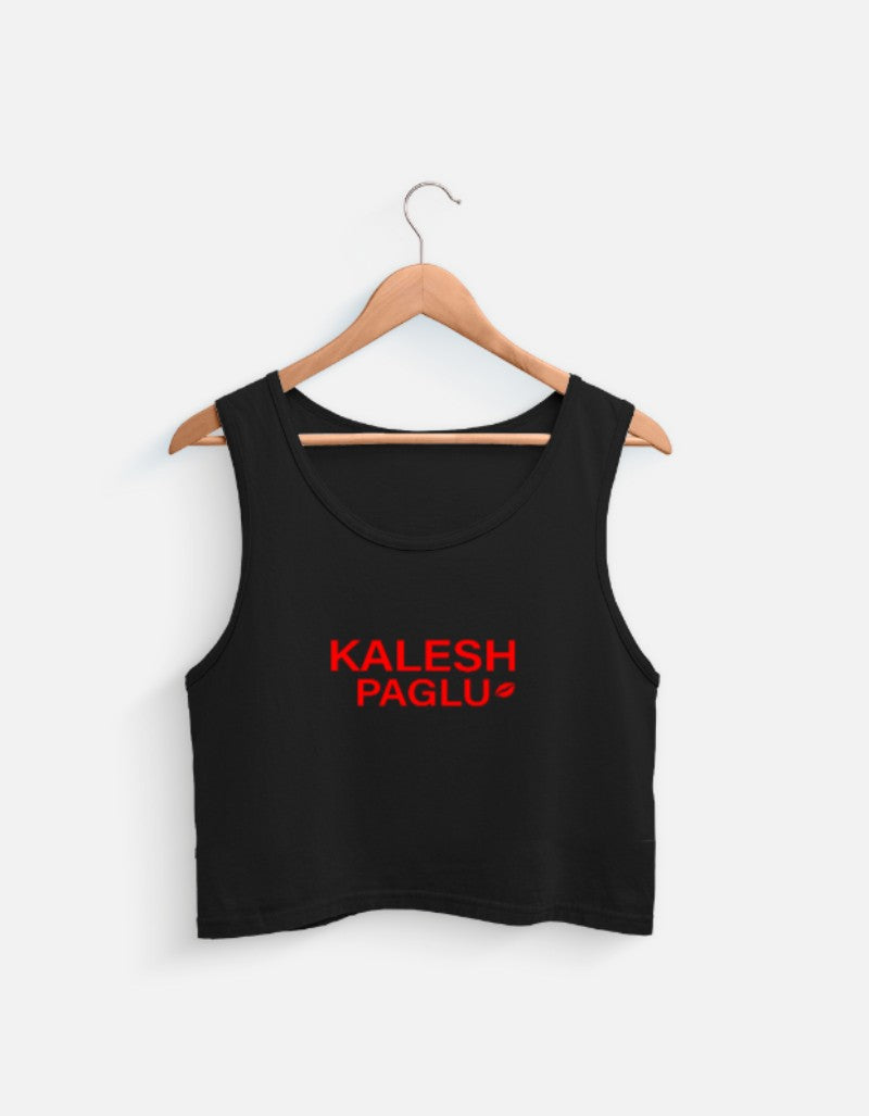 Kalesh paglu womens Crop Tank-Black-Snapper Choice