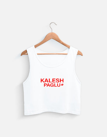 Kalesh paglu womens Crop Tank-White-Snapper Choice