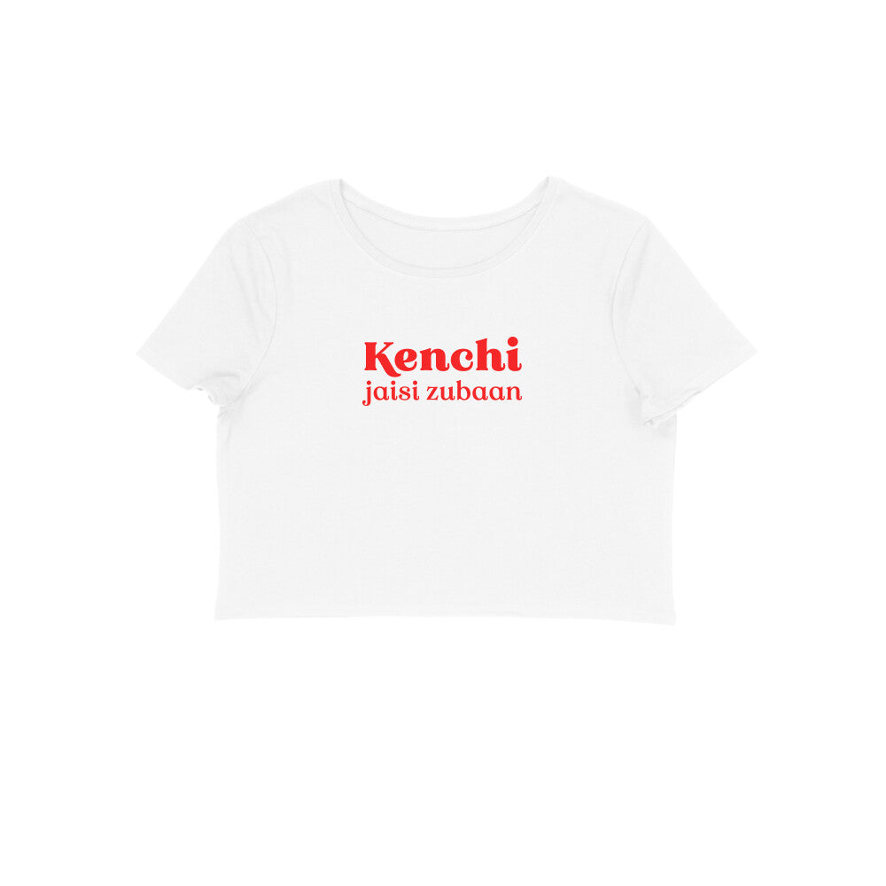 Kenchi Jaisi zubaan crop top-White-Snapper Choice