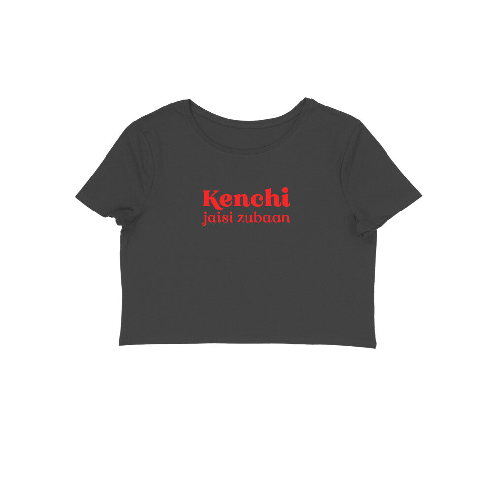 Kenchi Jaisi zubaan crop top-Black-Snapper Choice