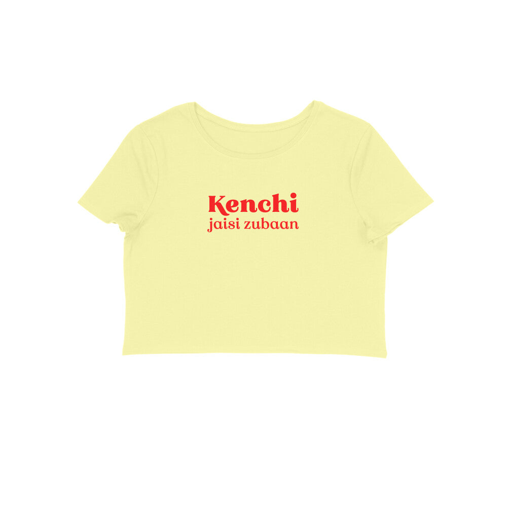 Kenchi Jaisi zubaan crop top-Butter Yellow-Snapper Choice