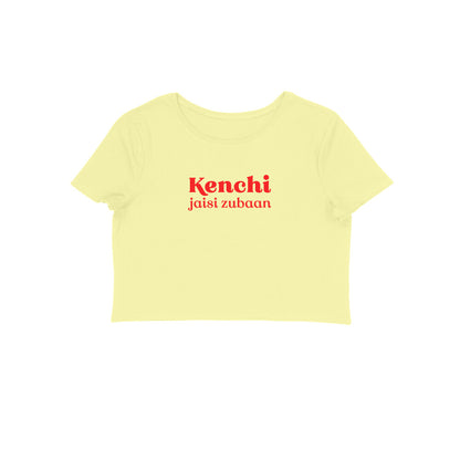 Kenchi Jaisi zubaan crop top-Butter Yellow-Snapper Choice