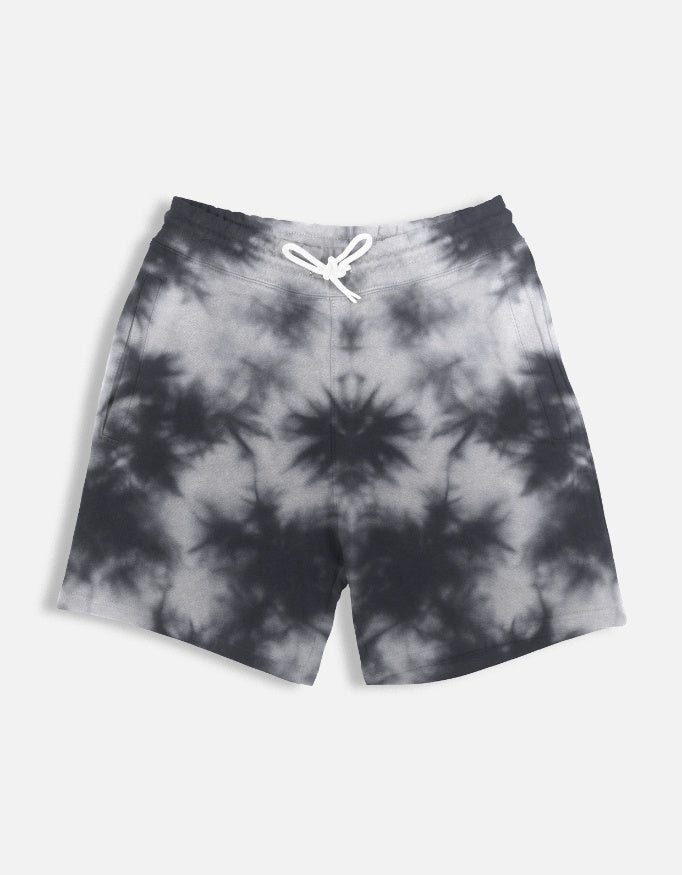 White Black Unisex Tie Dye Shorts-White Black-Snapper Choice
