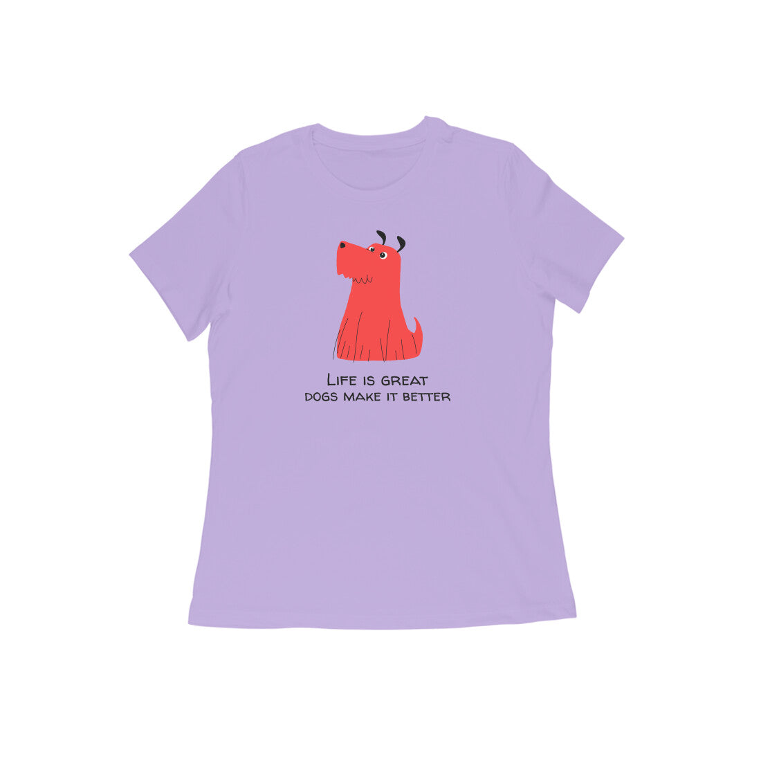 Life is great Dogs make it better women's tshirt-Iris Lavender-Snapper Choice