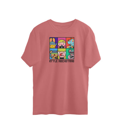 Little rockstars oversized t-shirt-Dusty Rose-Snapper Choice
