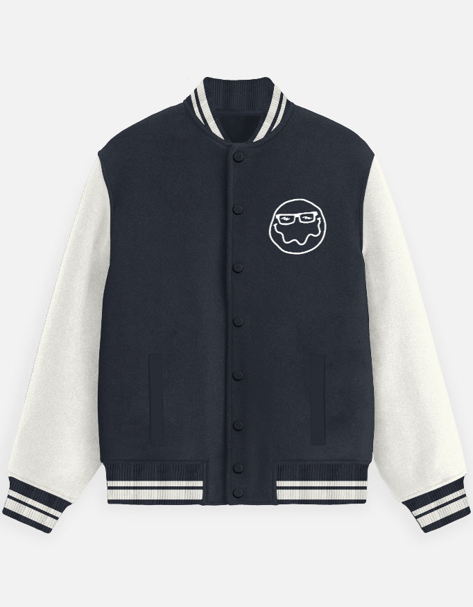 Nerdvana Unisex Varsity Jacket-Navy Blue-Snapper Choice