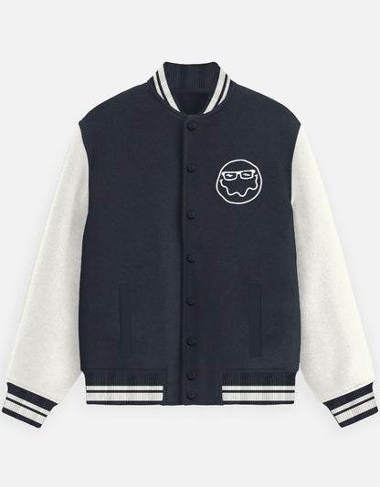 Nerdvana Unisex Varsity Jacket-Navy Blue-Snapper Choice