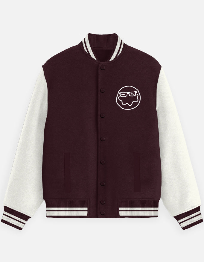 Nerdvana Unisex Varsity Jacket-Maroon-Snapper Choice