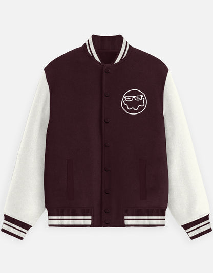 Nerdvana Unisex Varsity Jacket-Maroon-Snapper Choice