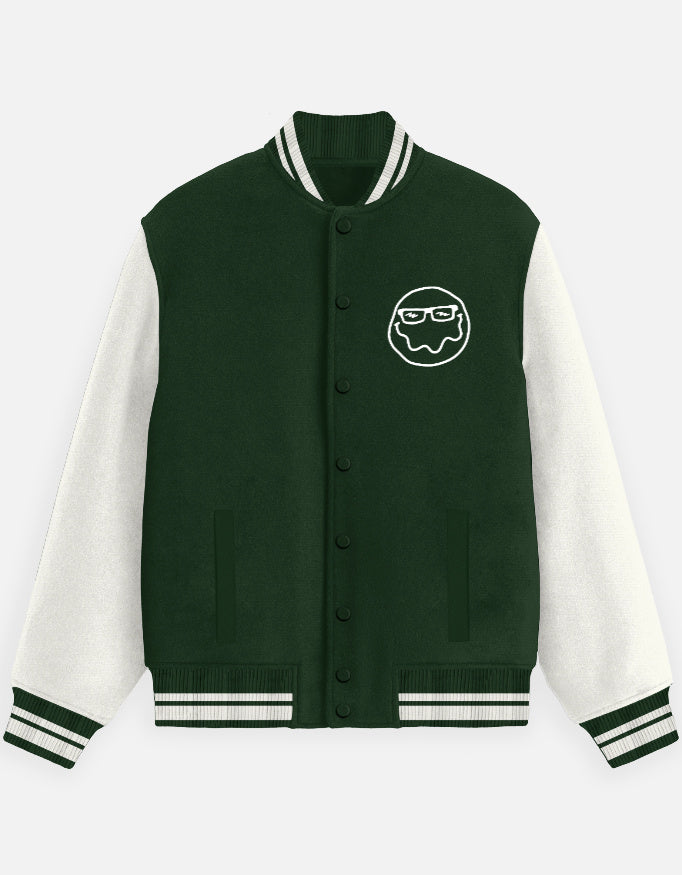 Nerdvana Unisex Varsity Jacket-Bottle Green-Snapper Choice