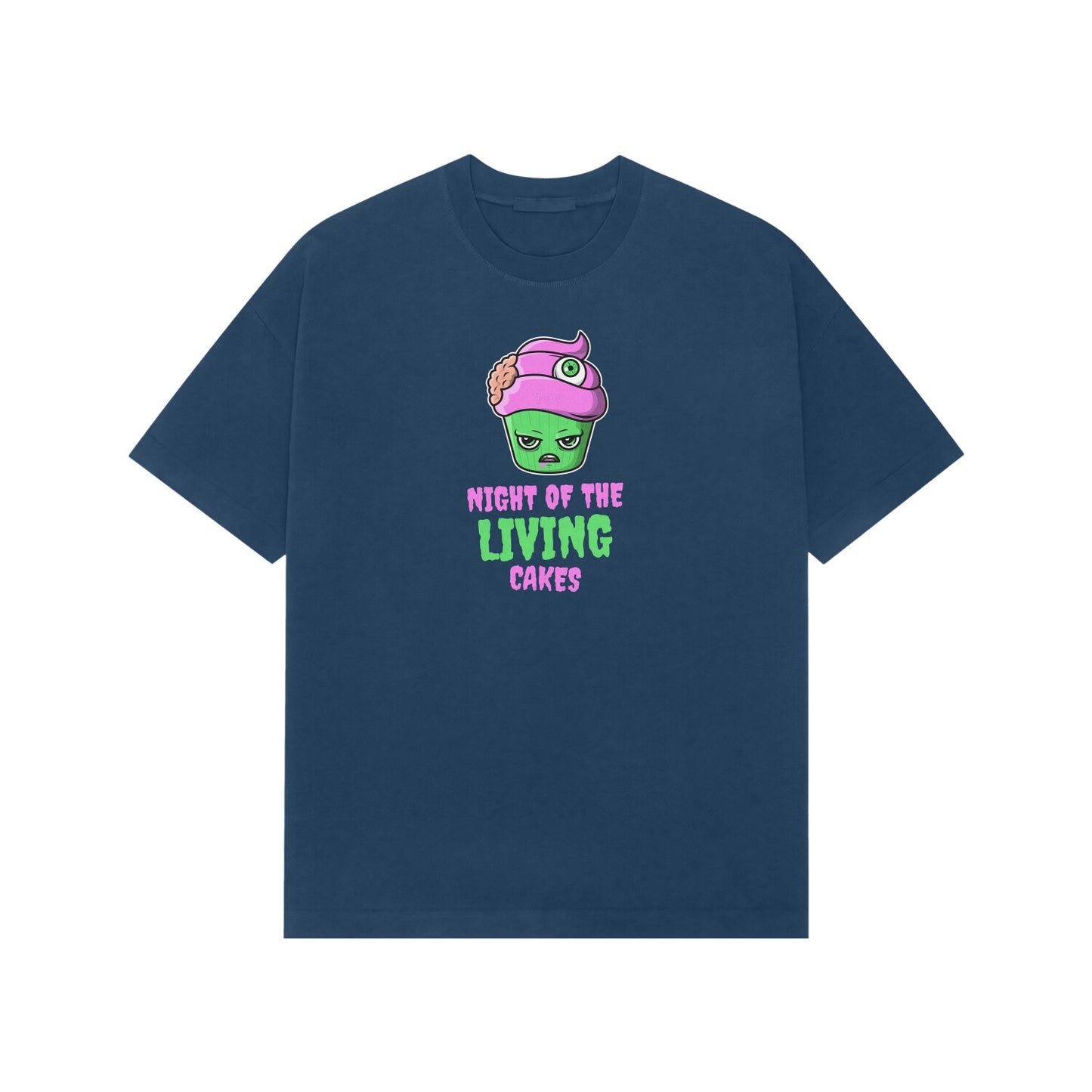 Night of the Living cakes Premium oversized tshirt-Navy Blue-Snapper Choice