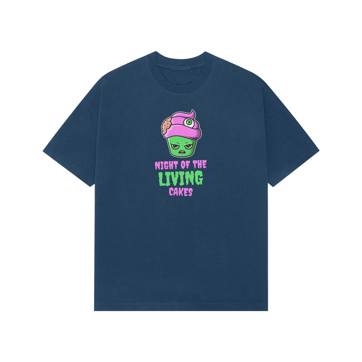 Night of the Living cakes Premium oversized tshirt-Navy Blue-Snapper Choice