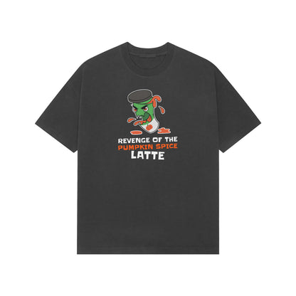 Revenge of the pumpkin Spice latte Premium oversized tshirt-Black-Snapper Choice